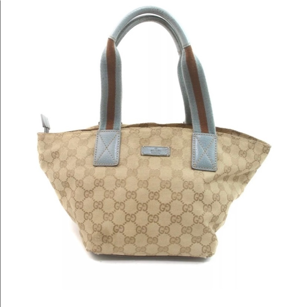 Gucci Blue Canvas Tote Bag